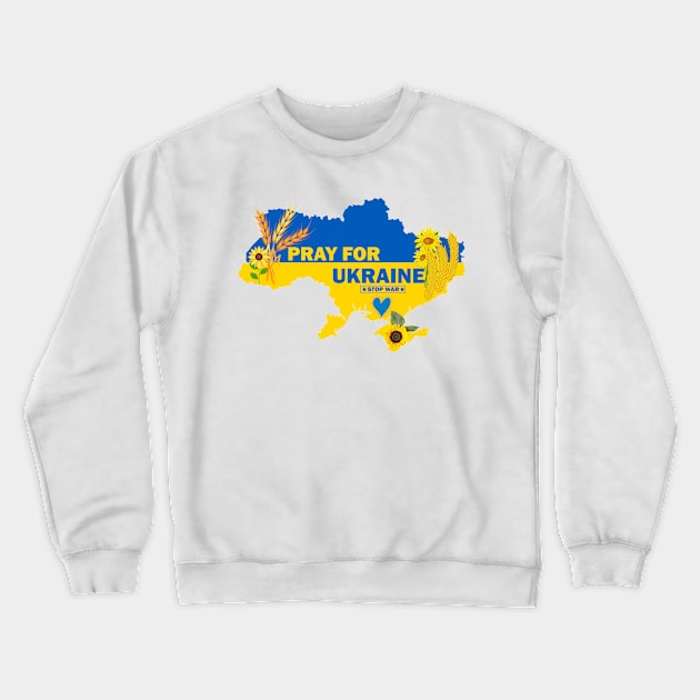 Pray foe Ukraine Crewneck Sweatshirt by tashashimaa